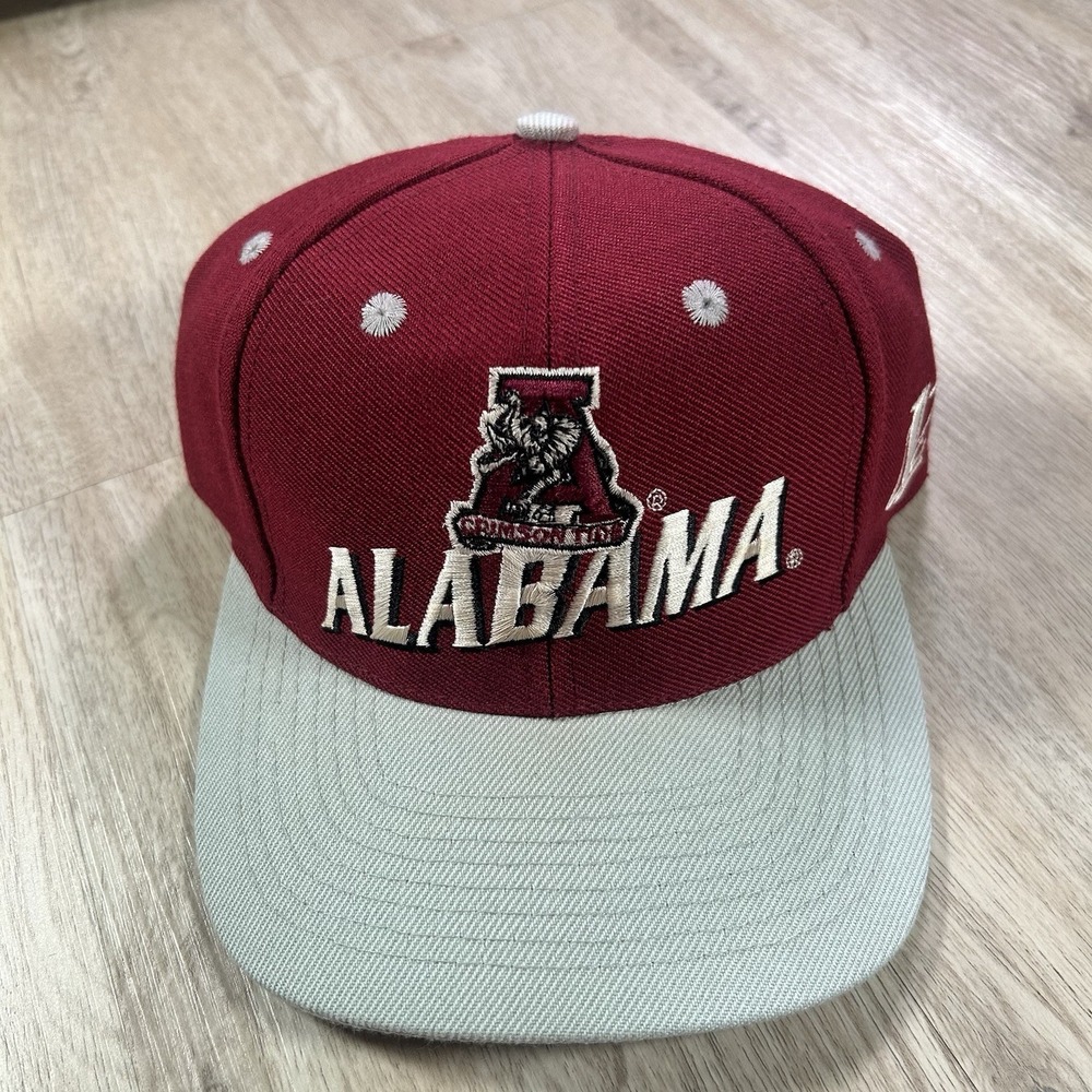 VTGβ Alabama Crimson Tide Snapback Hat College Logo Athletic Red Gray Wool Cap